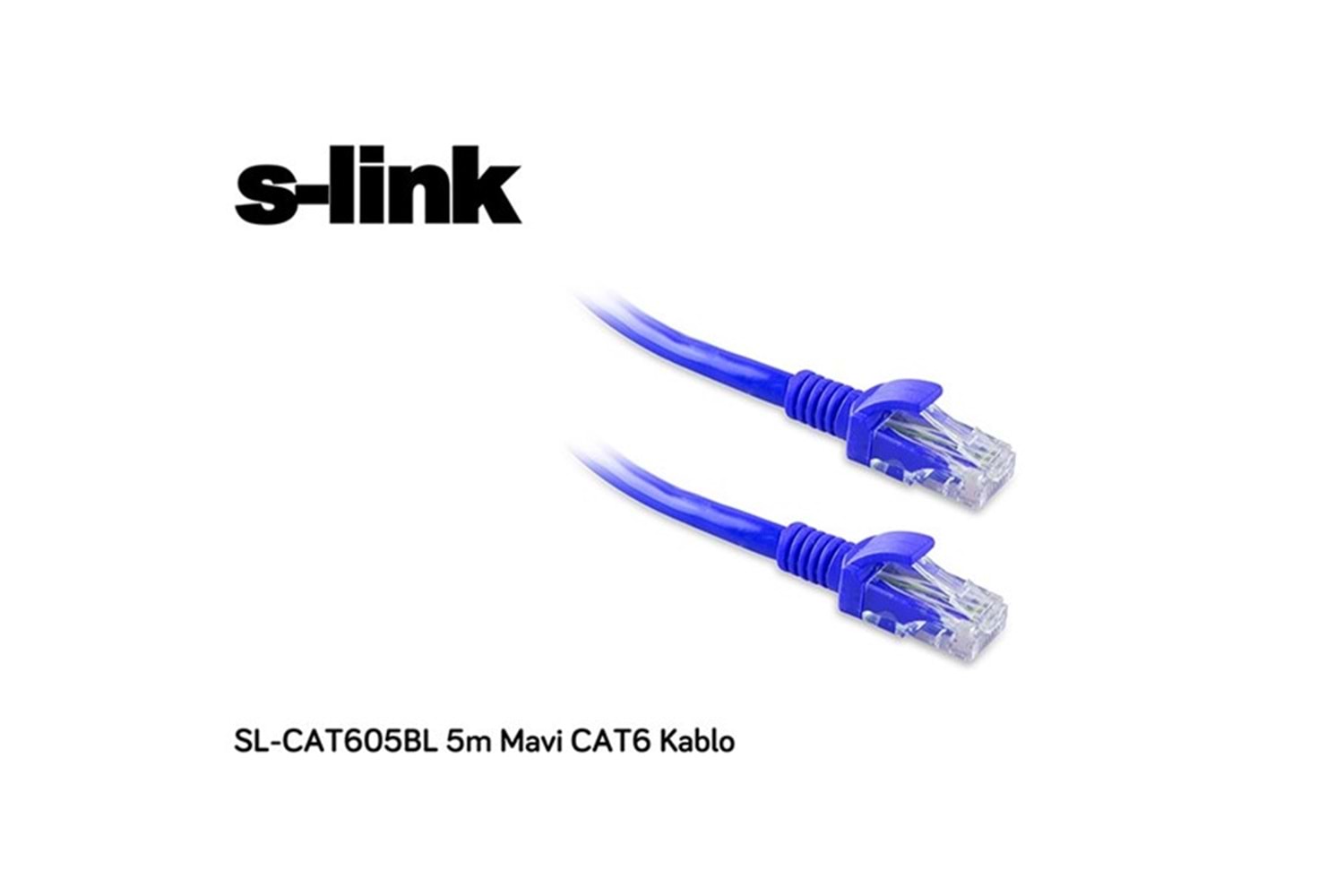 S-link SL-CAT605BL 5m Mavi CAT6 Patch Kablo
