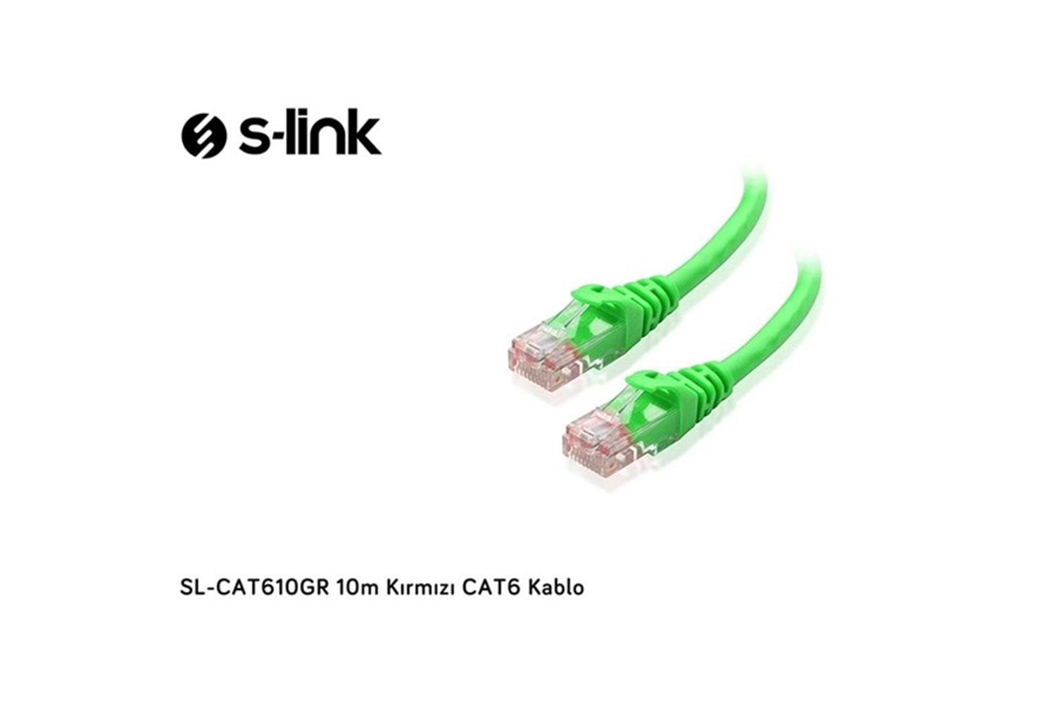 S-link SL-CAT610GR 10m Yeşil CAT6 Patch Kablo