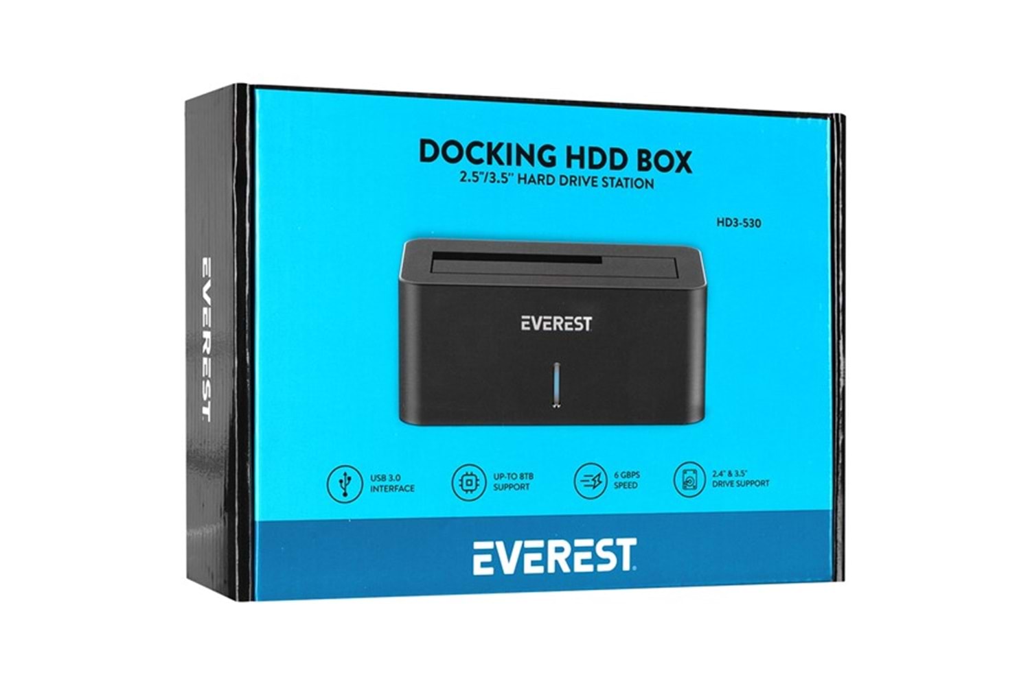 Everest HD3-530 2.5''/3.5'' USB3.0 6Gbps/UASP 4TB/6TB/8TB Docking Harddisk Kutusu
