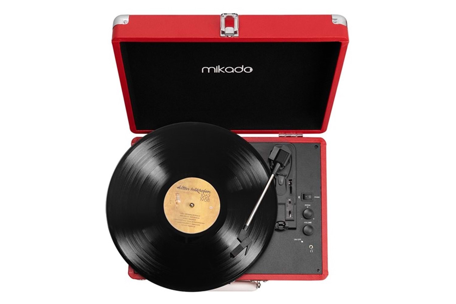 Mikado Nostalgia MN-P317 Kırmızı Pikap+Rca+Bluetooth Destekli Müzik Kutusu