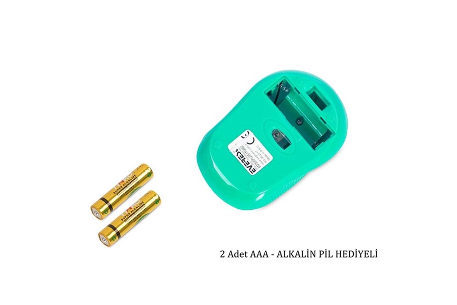 Everest SM-300 Usb Yeşil 4D Optik Süper Sessiz Alkalin Pil Kablosuz Mouse