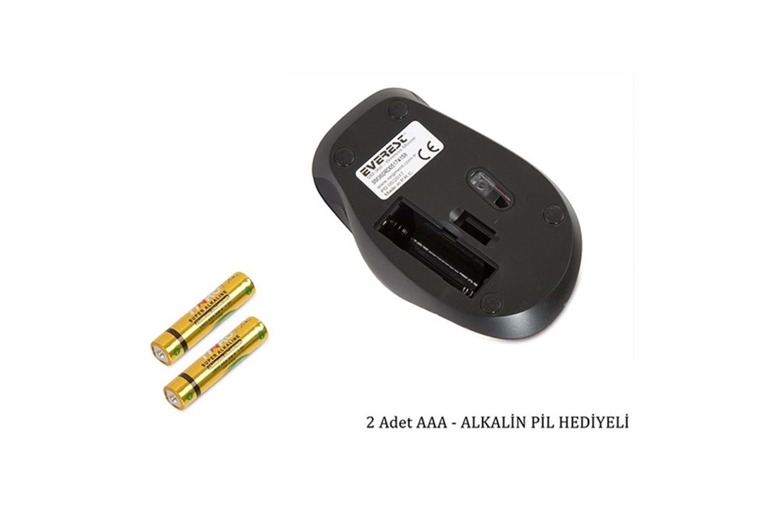 EVEREST SM-360 Usb Yeşil 3D Optik Süper Sessiz Alkalin Pil Kablosuz Mouse