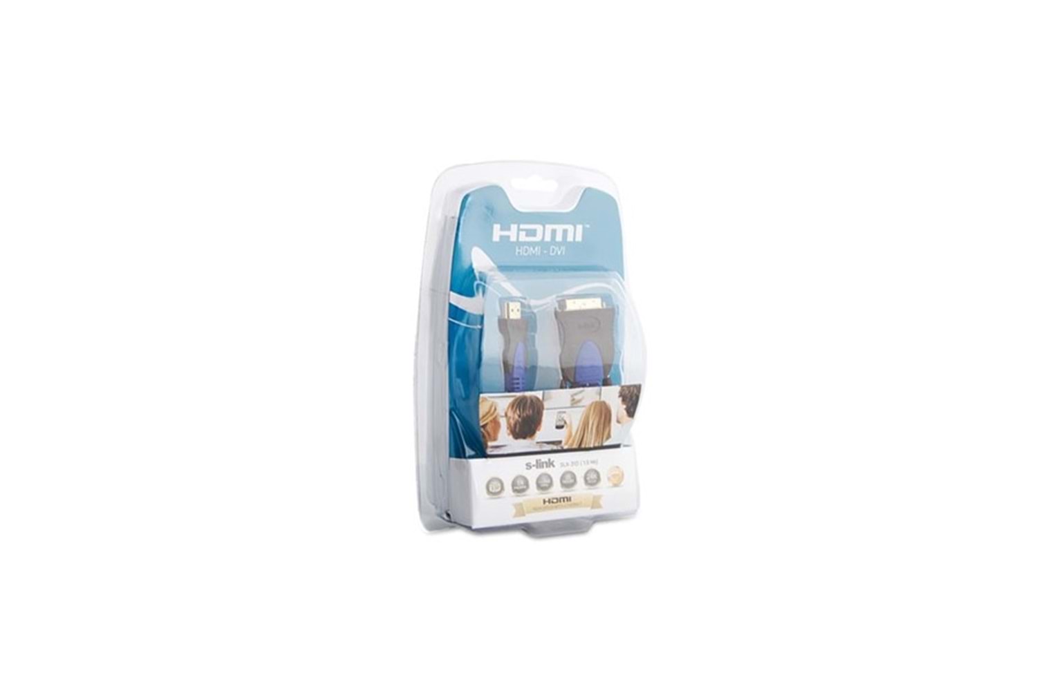 S-link SLX-310 HDMI/DVI 24+1 M 1.5m Altın Uçlu 24K + Kor.Kılıf Kablo