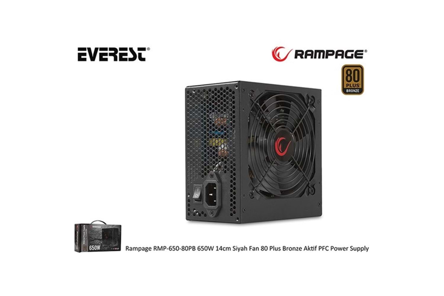 RAMPAGE 650W 80+ BRONZE RMP-650-80PB POWER SUPPLY