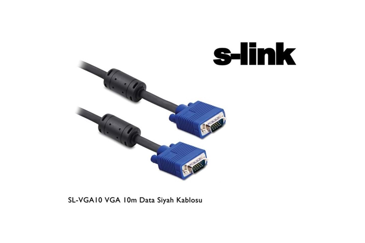 S-link SL-VGA10 VGA 10m Data Siyah Kablosu