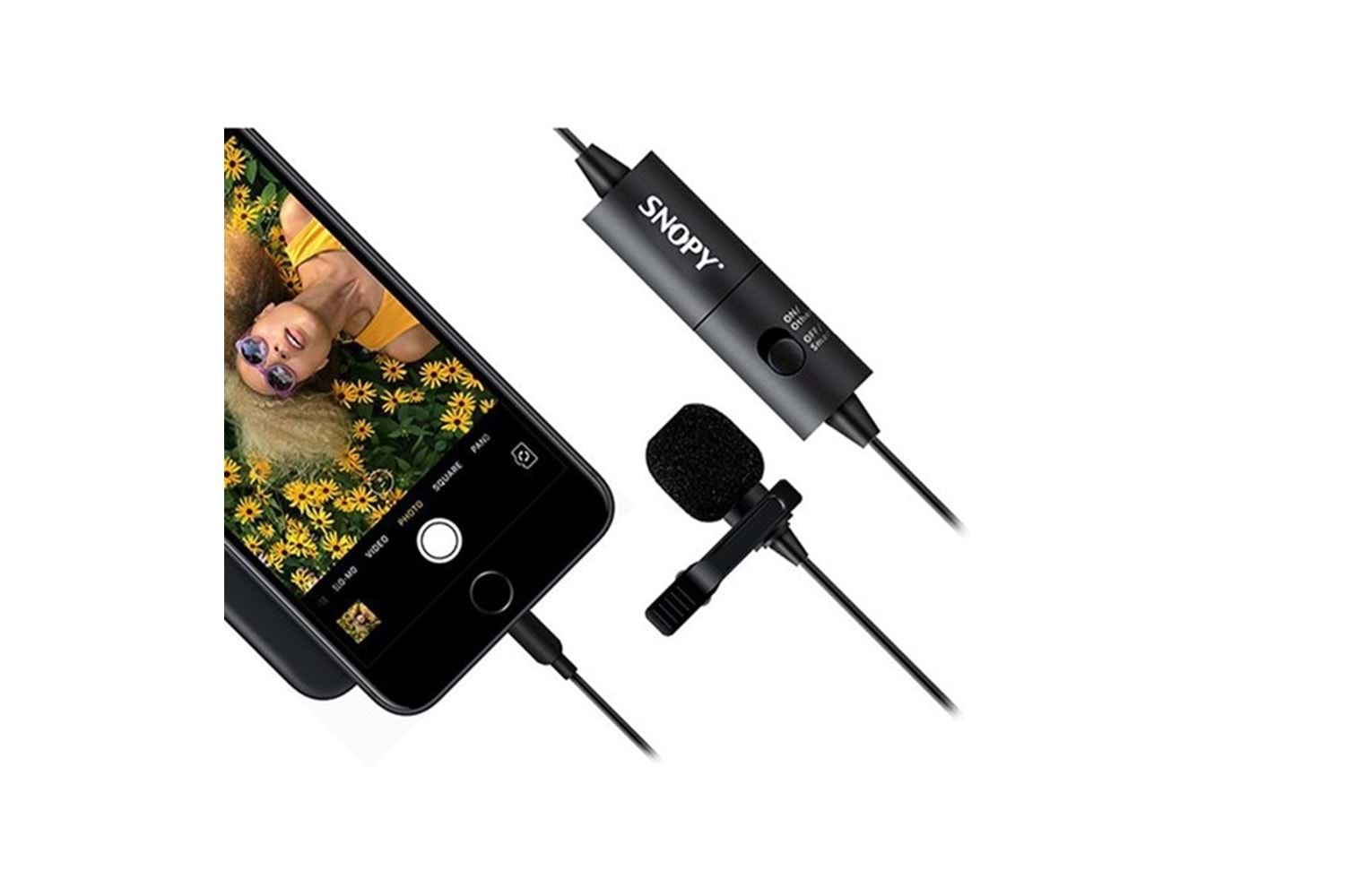 Snopy SN-100M Siyah Akıllı Telefon ve Youtuber Yaka Mikrofonu