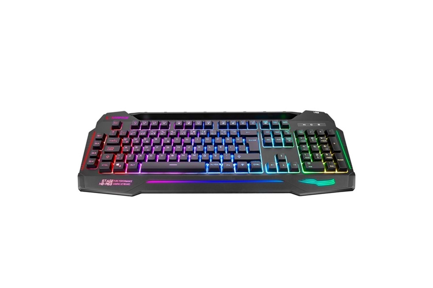 Rampage KB-R63 STAGE Siyah 4 Makro Fonksiyon Sese Duyarlı Işıklı Rainbow Q USB Ses Mik Çıkışlı Oyuncu Klavyesi