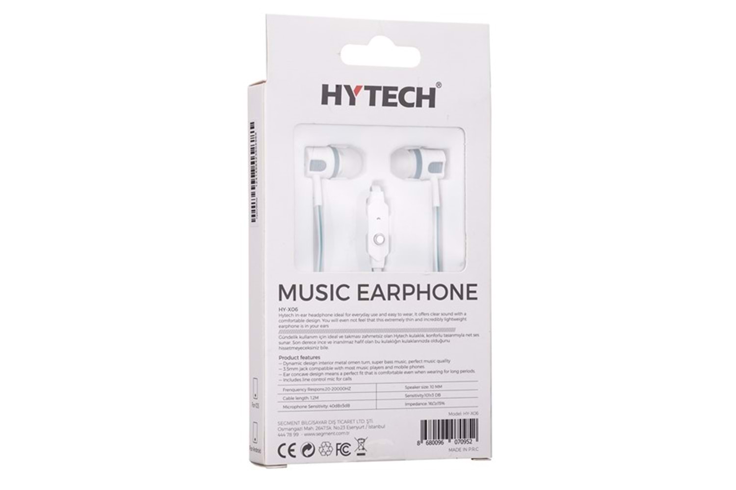 Hytech HY-X06 Mobil Telefon Uyumlu Beyaz/Mavi Kulak İçi Mikrofonlu Kulaklık
