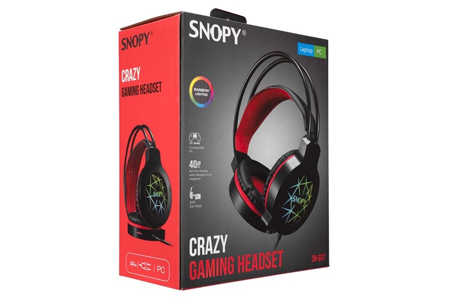 Snopy SN-GX7 CRAZY Siyah Ledli Mikrofonlu Oyuncu Kulaklığı
