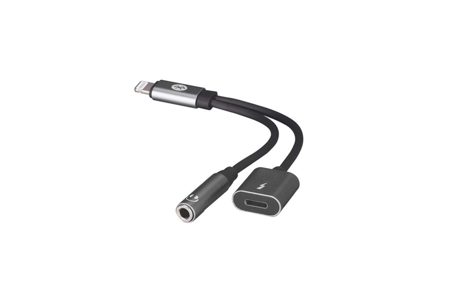 Hytech HY-XO45 Gri 2in1 bluetooth Şarj+Kulaklık Metal Çevirici Adaptör
