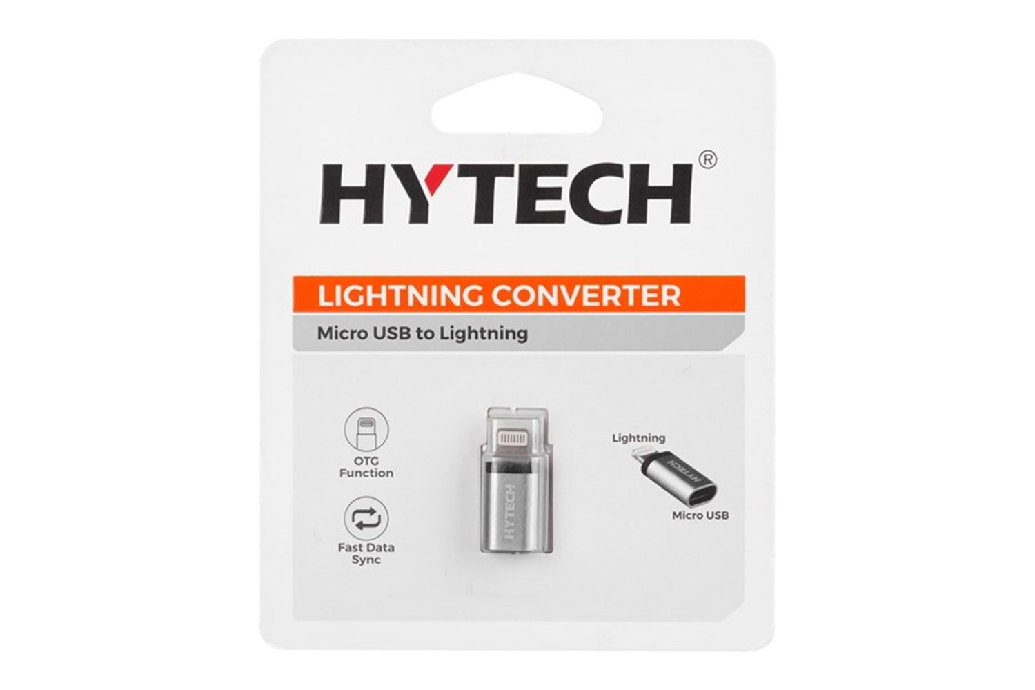 Hytech HY-XO25 Gümüş MicroUSB 5pin F to Lightning M Metal Gövdeli Çevirici