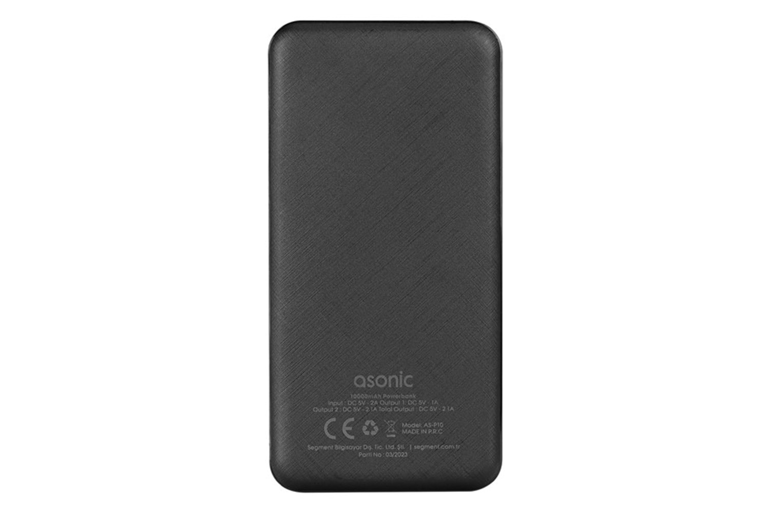 Asonic AS-P10 10000mAh 2*USB Output Powerbank Siyah Taşınabilir Pil Şarj Cihazı