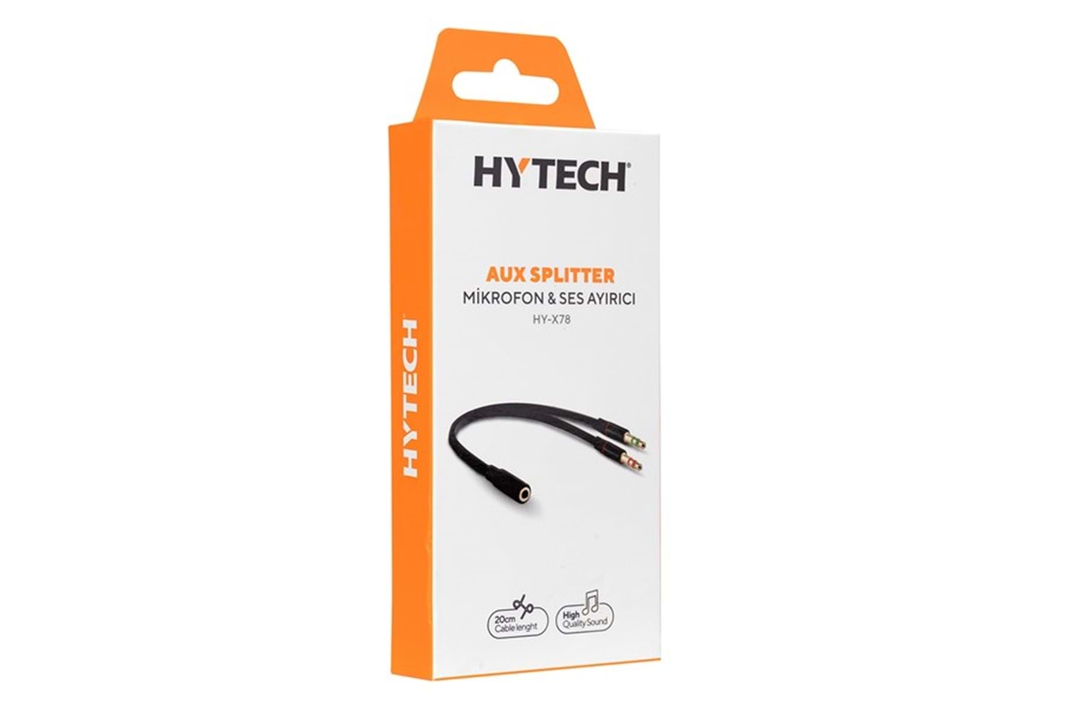 Hytech HY-X78 Siyah 3.5mm to Audio + Mic 0.15m Kulaklık Çevirici