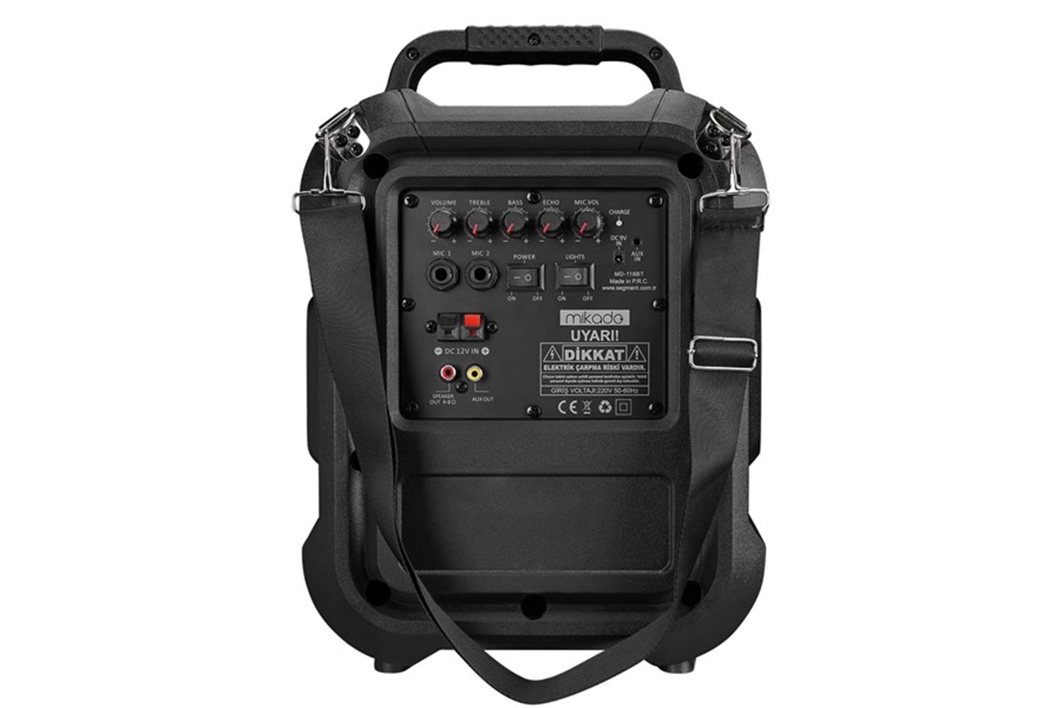 Mikado MD-116BT 15W El ve Kafa Mikrofonlu USB/SD Bluetooth'lu Toplantı-Parti Hoparlör