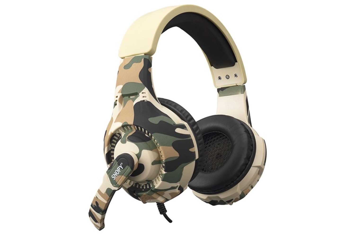 Snopy SN-8800 GAMETIME Kamuflaj Desenli PC 3,5M PS4-XBOX-Mobile Gaming Oyuncu Mikrofonlu Kulaklık