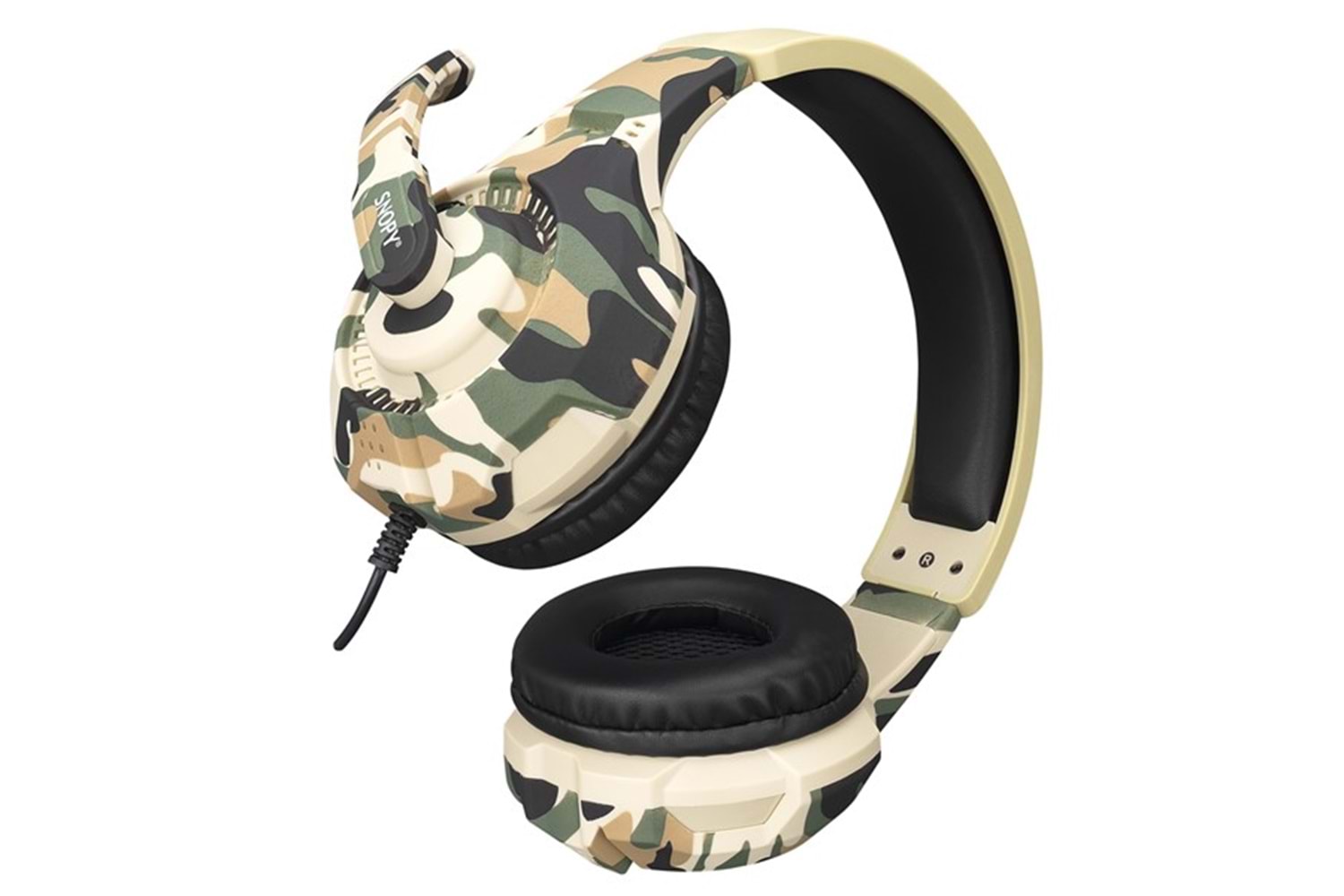Snopy SN-8800 GAMETIME Kamuflaj Desenli PC 3,5M PS4-XBOX-Mobile Gaming Oyuncu Mikrofonlu Kulaklık