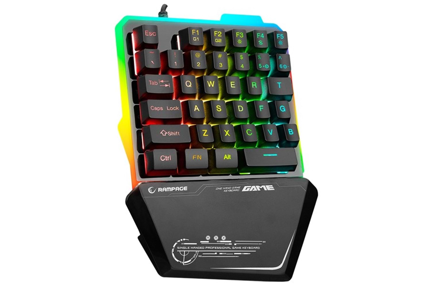 Rampage KB-R24 X-MINI RGB Zemin Aydınlatmalı Metal Taban Gövdeli Mini Gaming Oyuncu Klavyesi