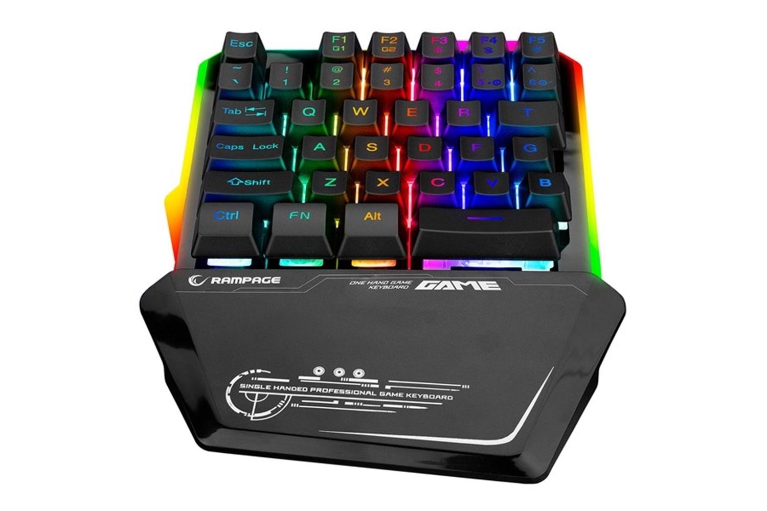 Rampage KB-R24 X-MINI RGB Zemin Aydınlatmalı Metal Taban Gövdeli Mini Gaming Oyuncu Klavyesi