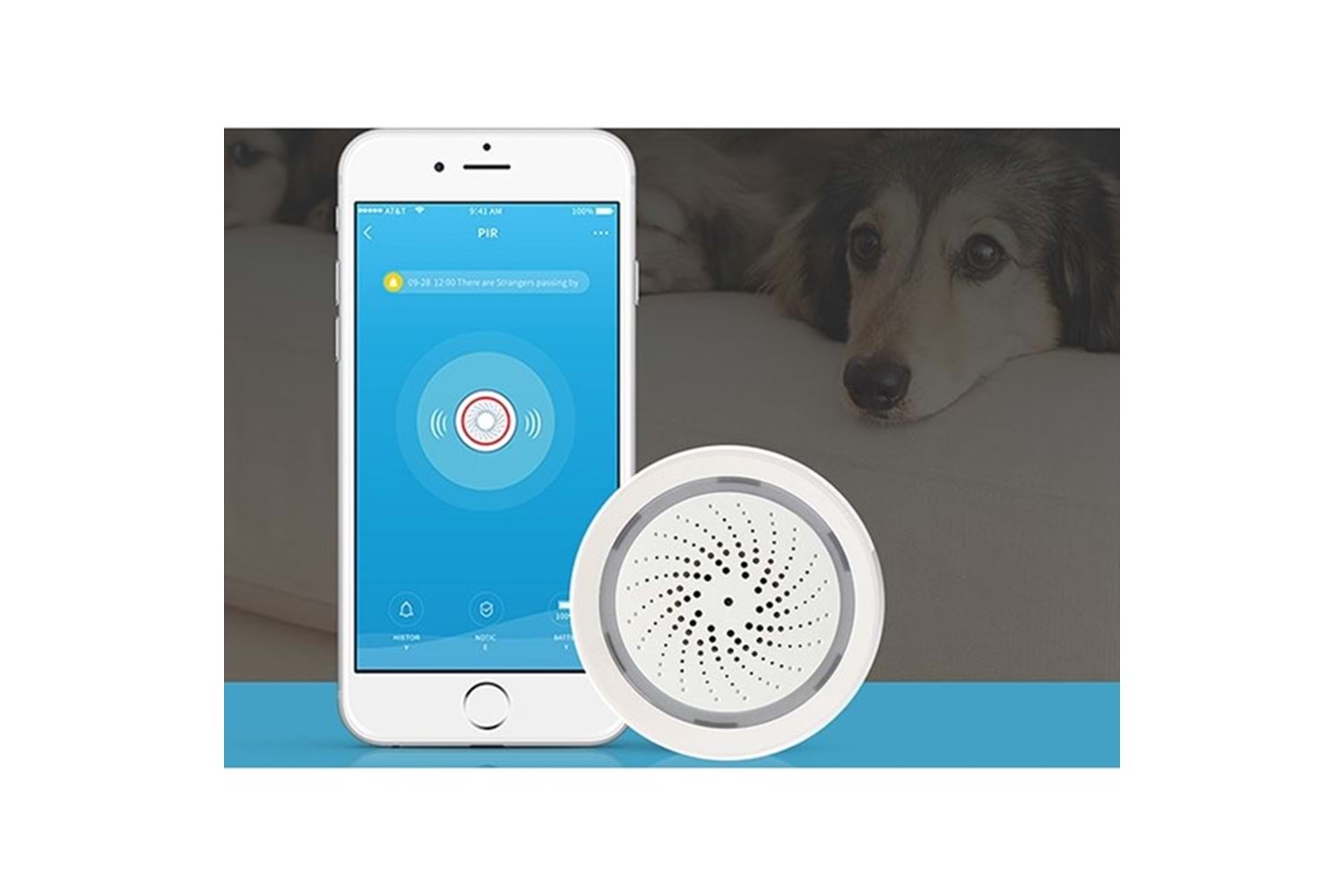 S-Link Swapp SL-EG03 Akıllı Ev Güvenliği Isı ve Nem Göstergeli Kablosuz Siren Wifi TUYA Destekli