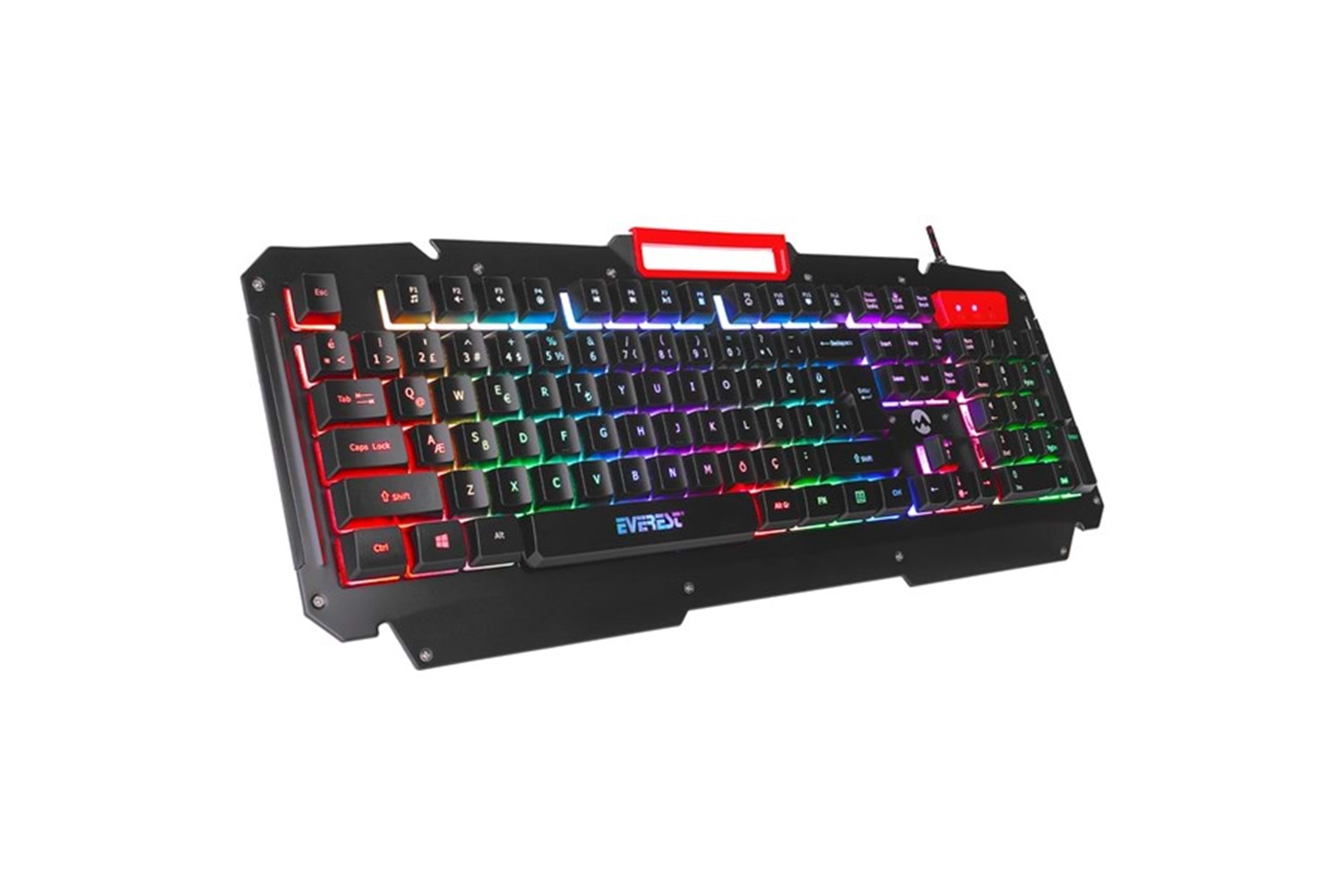 EVEREST KB-R800 METAFOR USB Gökkuşağı Aydınlatmalı Q Metal Yüzey Gaming Oyuncu Klavyesi