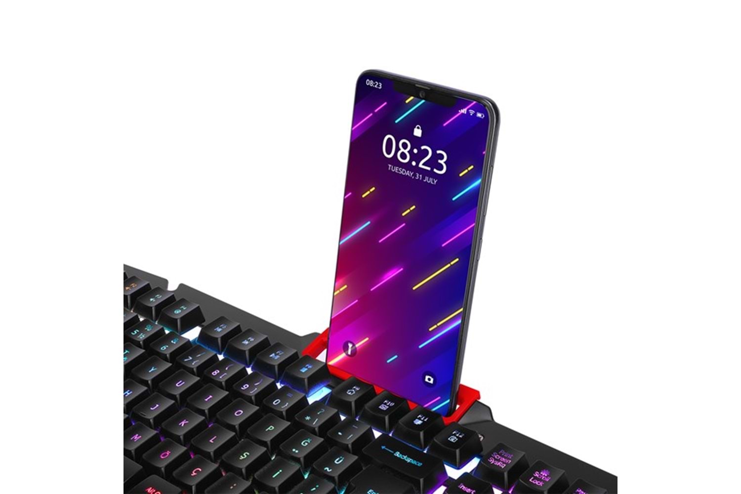 EVEREST KB-R800 METAFOR USB Gökkuşağı Aydınlatmalı Q Metal Yüzey Gaming Oyuncu Klavyesi
