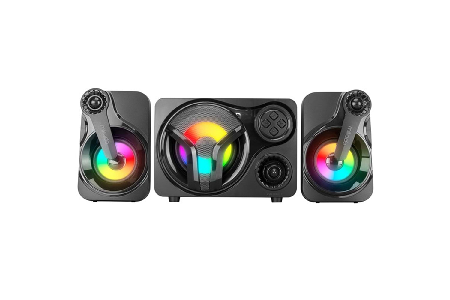 Mikado MD-BT28 5W+3W×2 BT,TF Card,USB, FM Radyo Siyah Led Işıklı Speaker