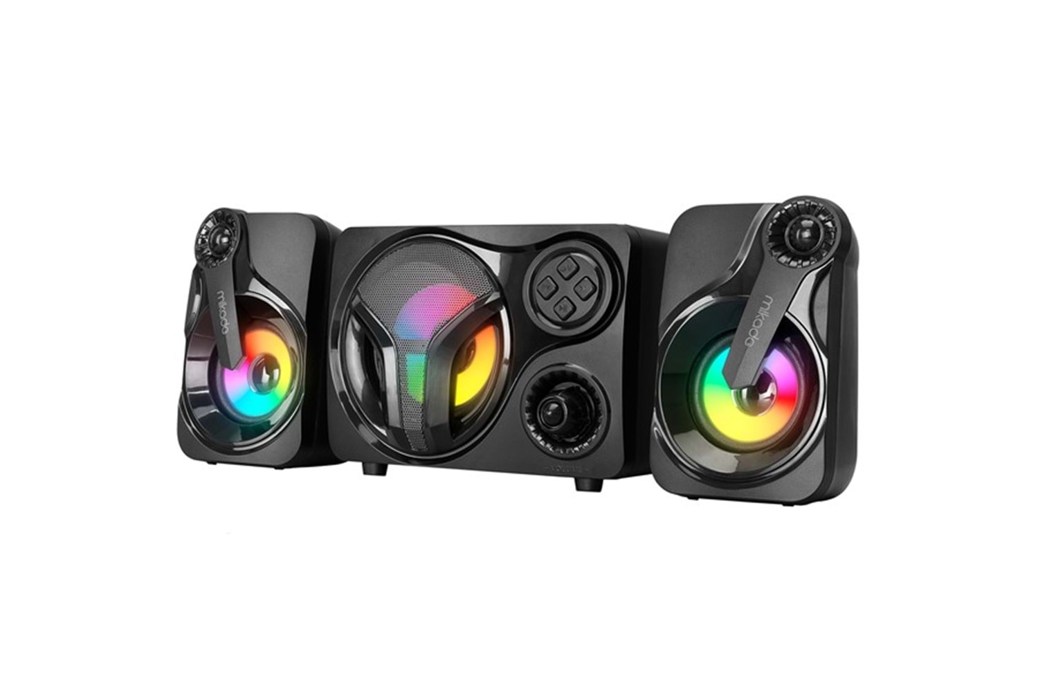 Mikado MD-BT28 5W+3W×2 BT,TF Card,USB, FM Radyo Siyah Led Işıklı Speaker
