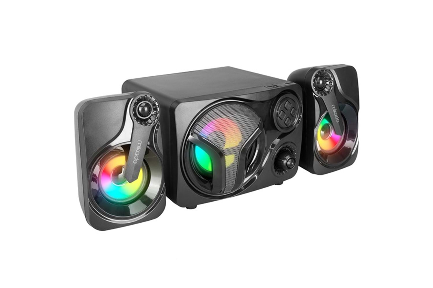 Mikado MD-BT28 5W+3W×2 BT,TF Card,USB, FM Radyo Siyah Led Işıklı Speaker