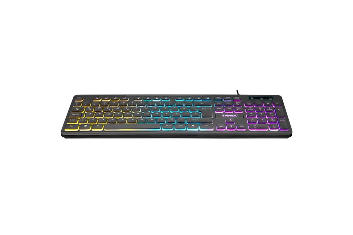 EVEREST KB-120 Sleek Siyah USB Gökkuşağı Aydınlatmalı Q Gaming Oyuncu Klavyesi
