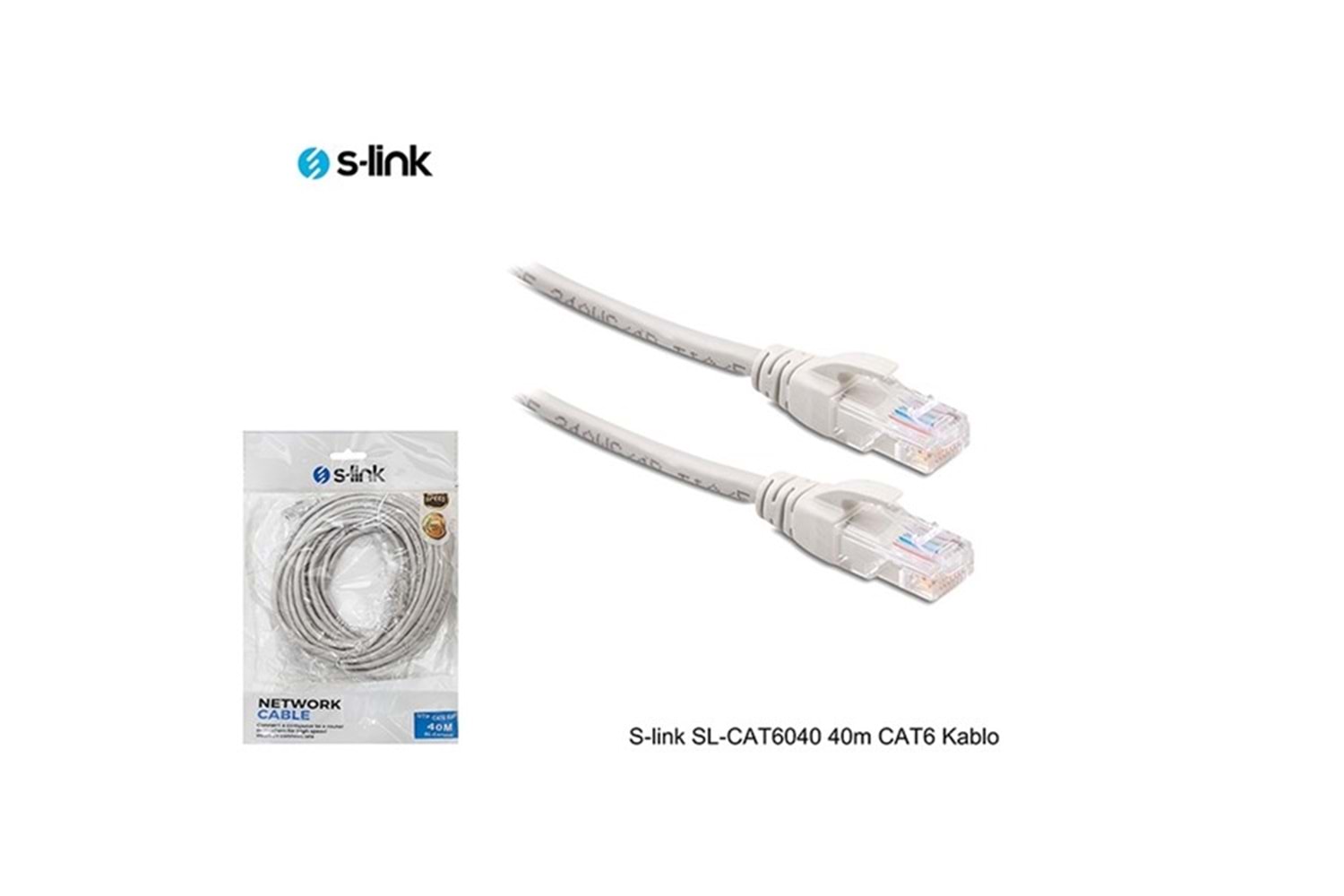 S-link SL-CAT6040 40m Gri CAT6 Patch Kablo