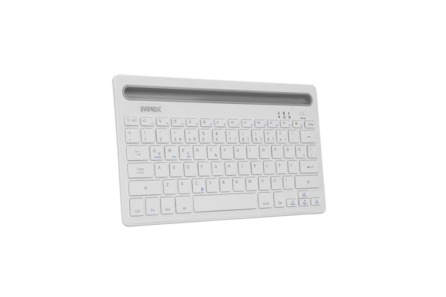 Everest KB-BT82 Beyaz/Gümüş Bluetooth Ultra İnce+Şarjlı Q Mac/Win/Android/Ios Uyumlu Kablosuz klavye