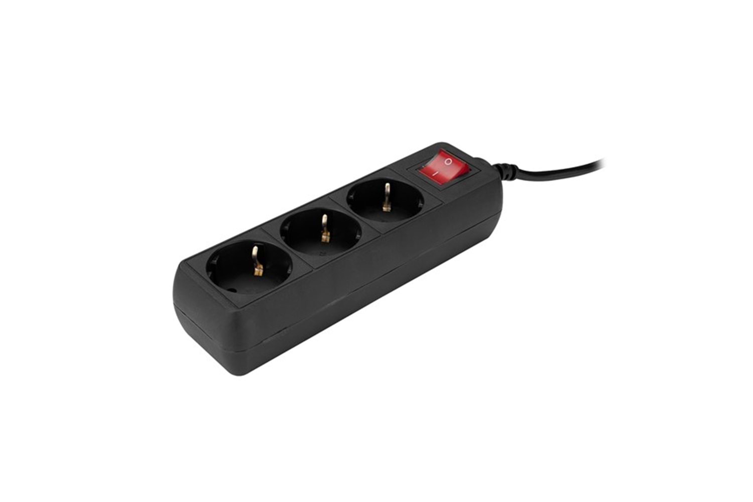 S-link SPG3-X-3 1.5m 3Lü Akım Kor.Kutu Siyah Priz