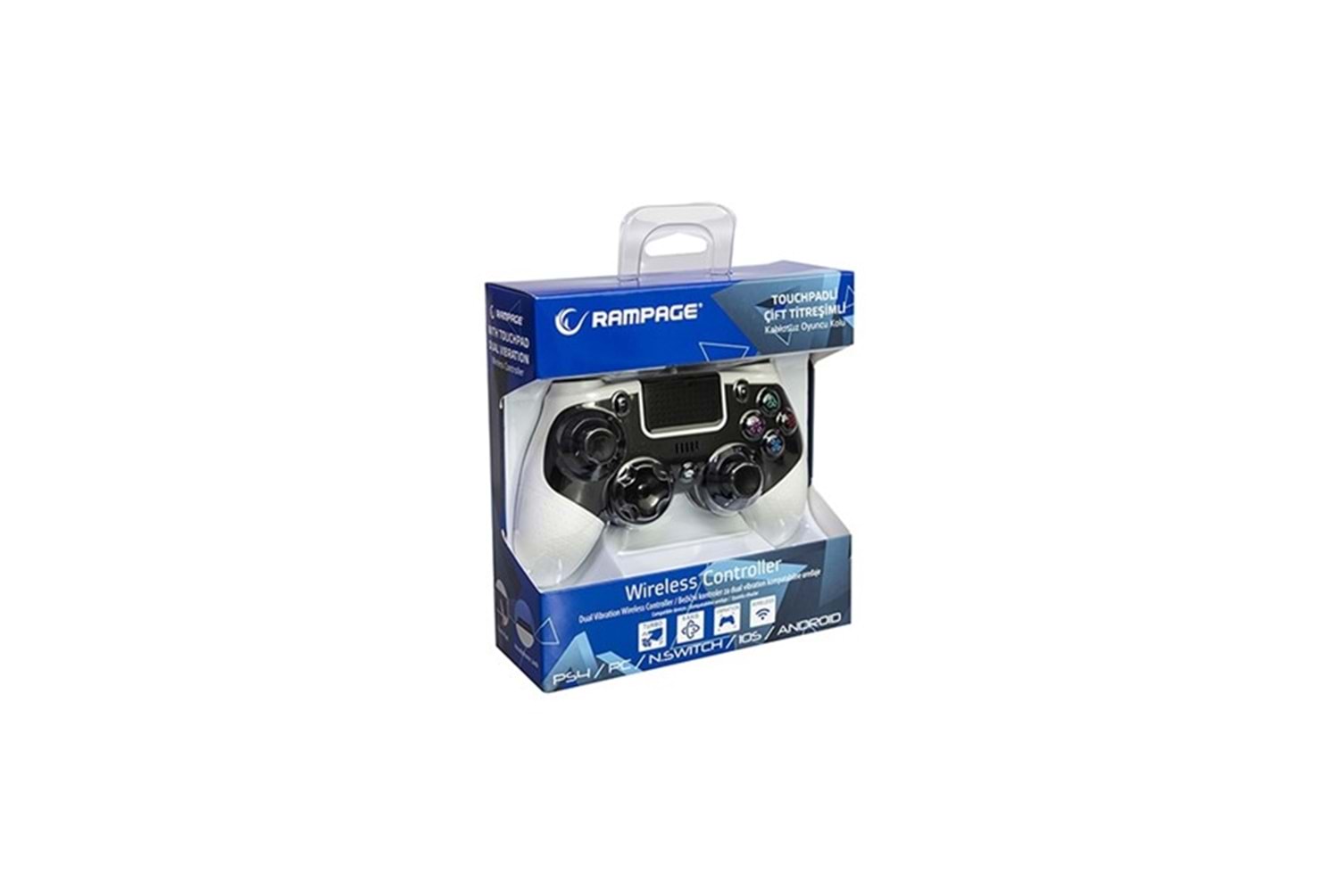 Snopy Rampage SG-RPS4 PLUS Beyaz Bluetooth Çift Titreşimli PS4-Gamepad Joypad