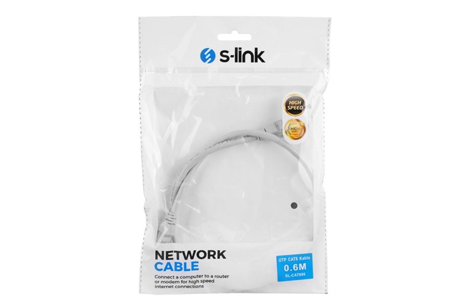 S-link SL-CAT606TR 0.6m Turuncu CAT6 Patch Kablosu