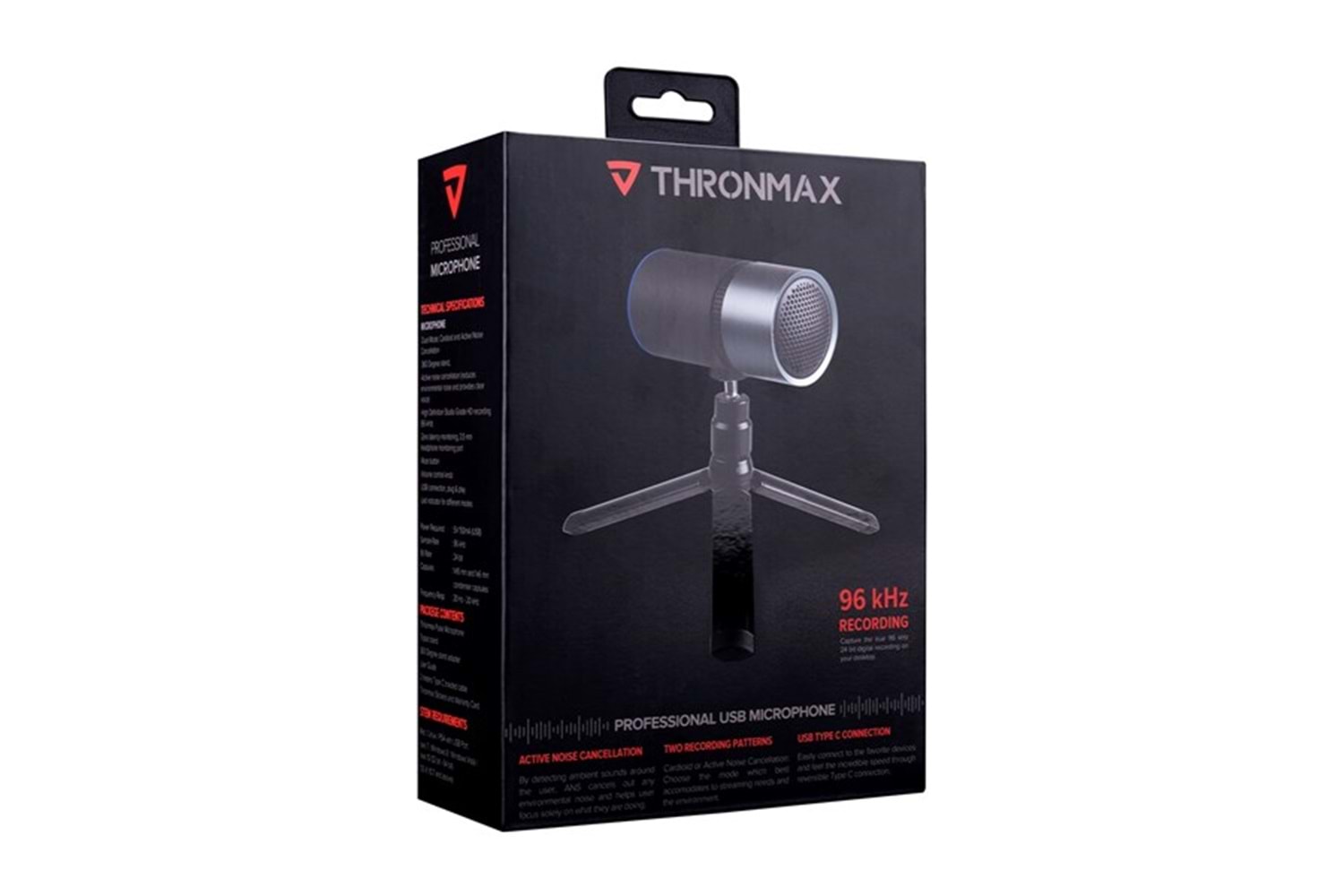 Thronmax M8 PULSE Siyah USB 96Khz 24bit HD Kayıt ANC Youtuber+Streamer Mikrofon