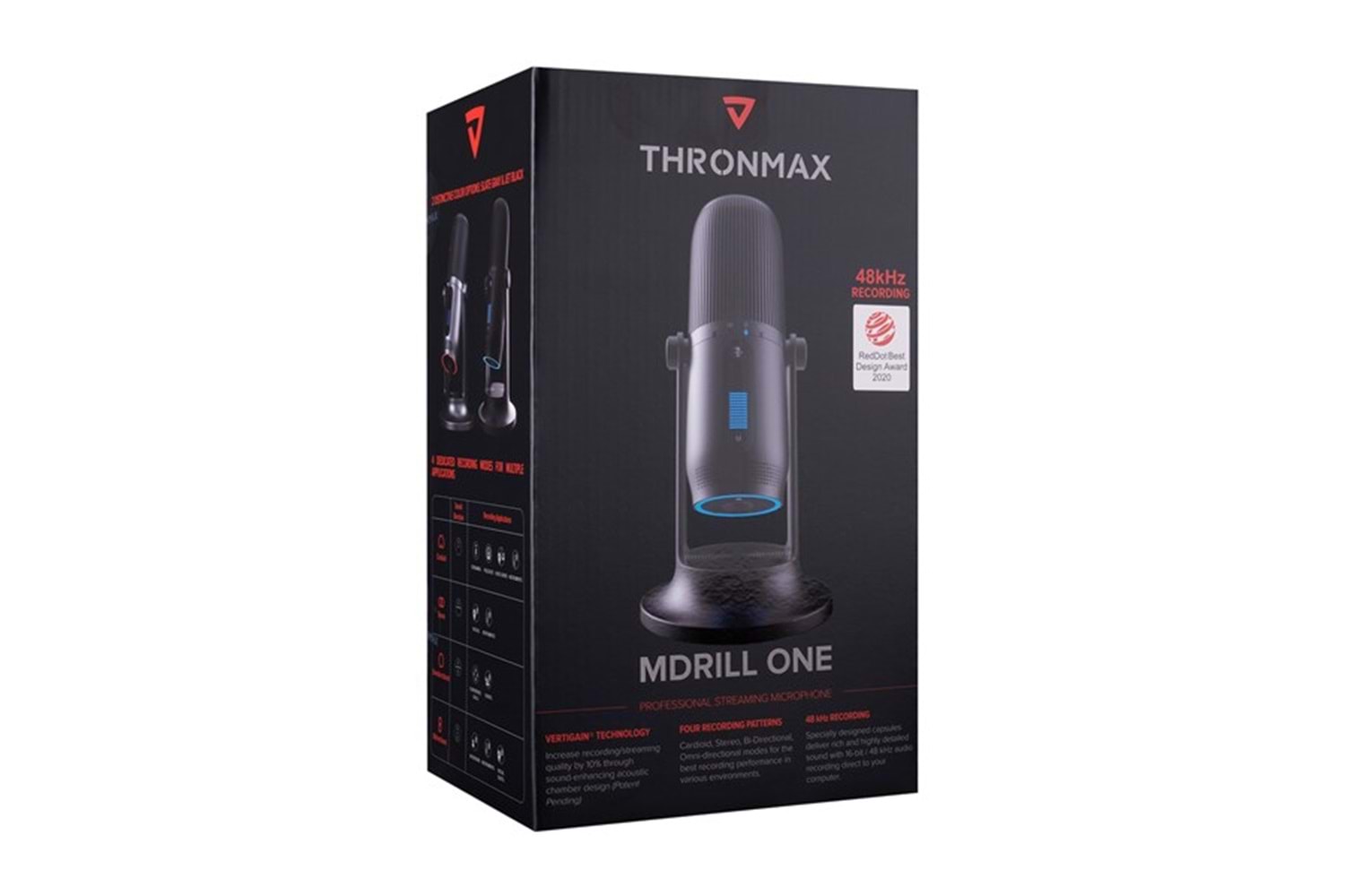 Thronmax M2 MDRILL ONE Siyah USB 48Khz 16Bit HD Stüdyo 4Tip Kayıt RGB 3,5mm Led Type-C Mikrofon