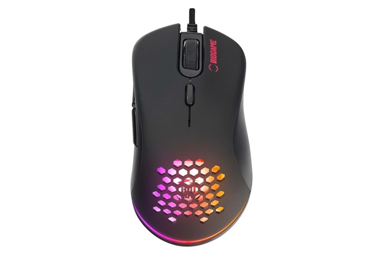 BIOGAME BM-GX20 RIPOSTE Usb RGB Işıklı Makrolu 6400dpi Örgü Kablolu Gaming Oyuncu Mouse