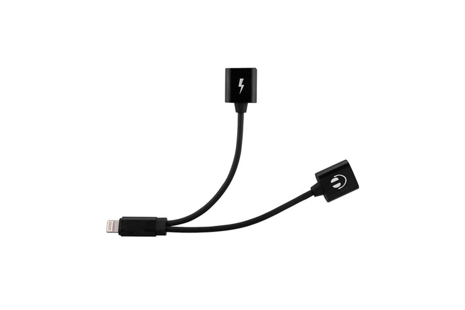 Hytech HY-XO38 Gümüş 2 in 1 Şarj+Kulaklık Lightning Metal Gövdeli Çevirici Kablo