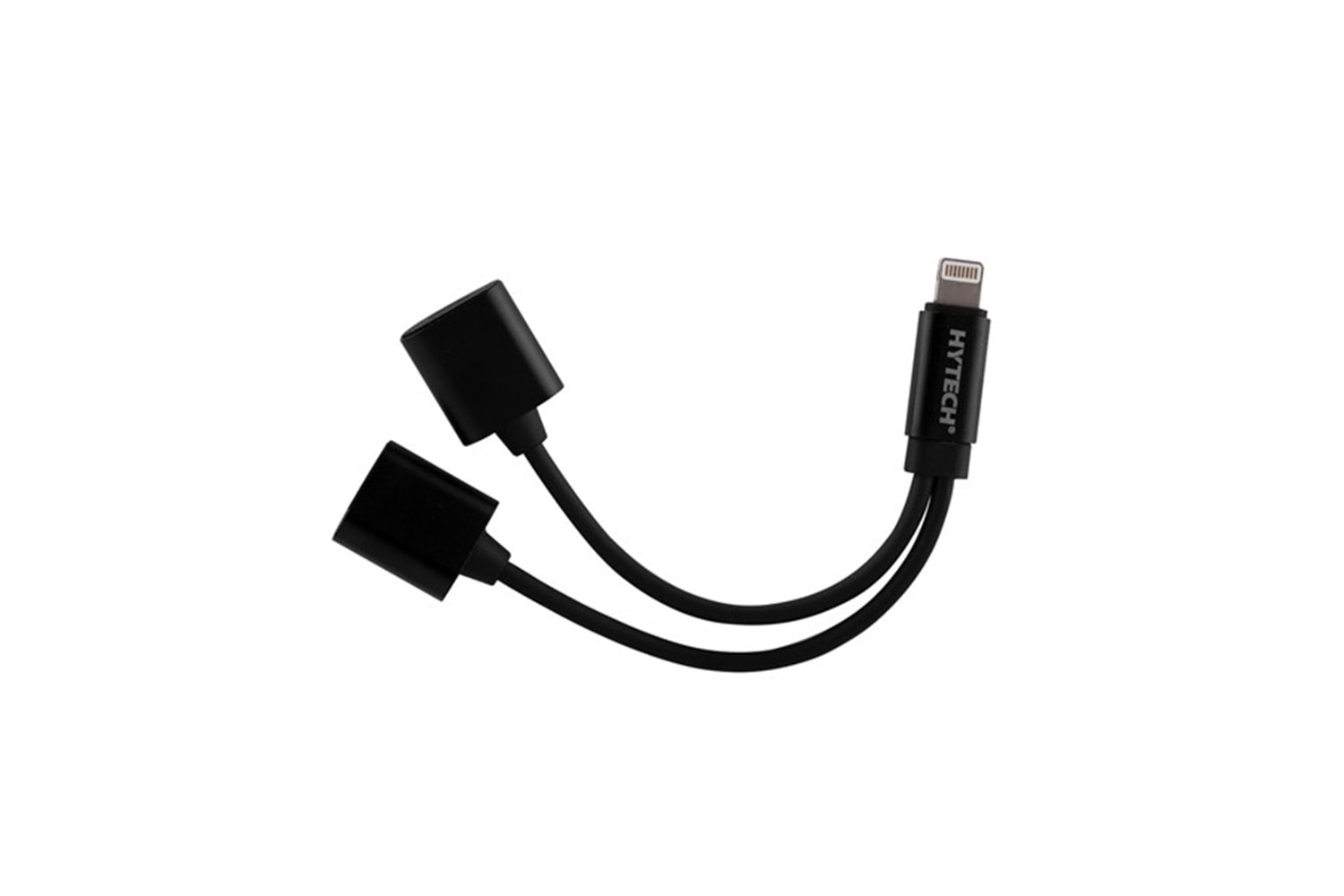 Hytech HY-XO38 Gümüş 2 in 1 Şarj+Kulaklık Lightning Metal Gövdeli Çevirici Kablo