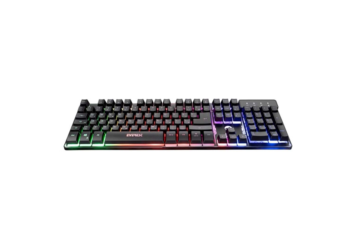 EVEREST KB-GX9 Siyah USB Gökkuşağı Renkli Aydınlatmalı LC Layout Standart Gaming Klavye