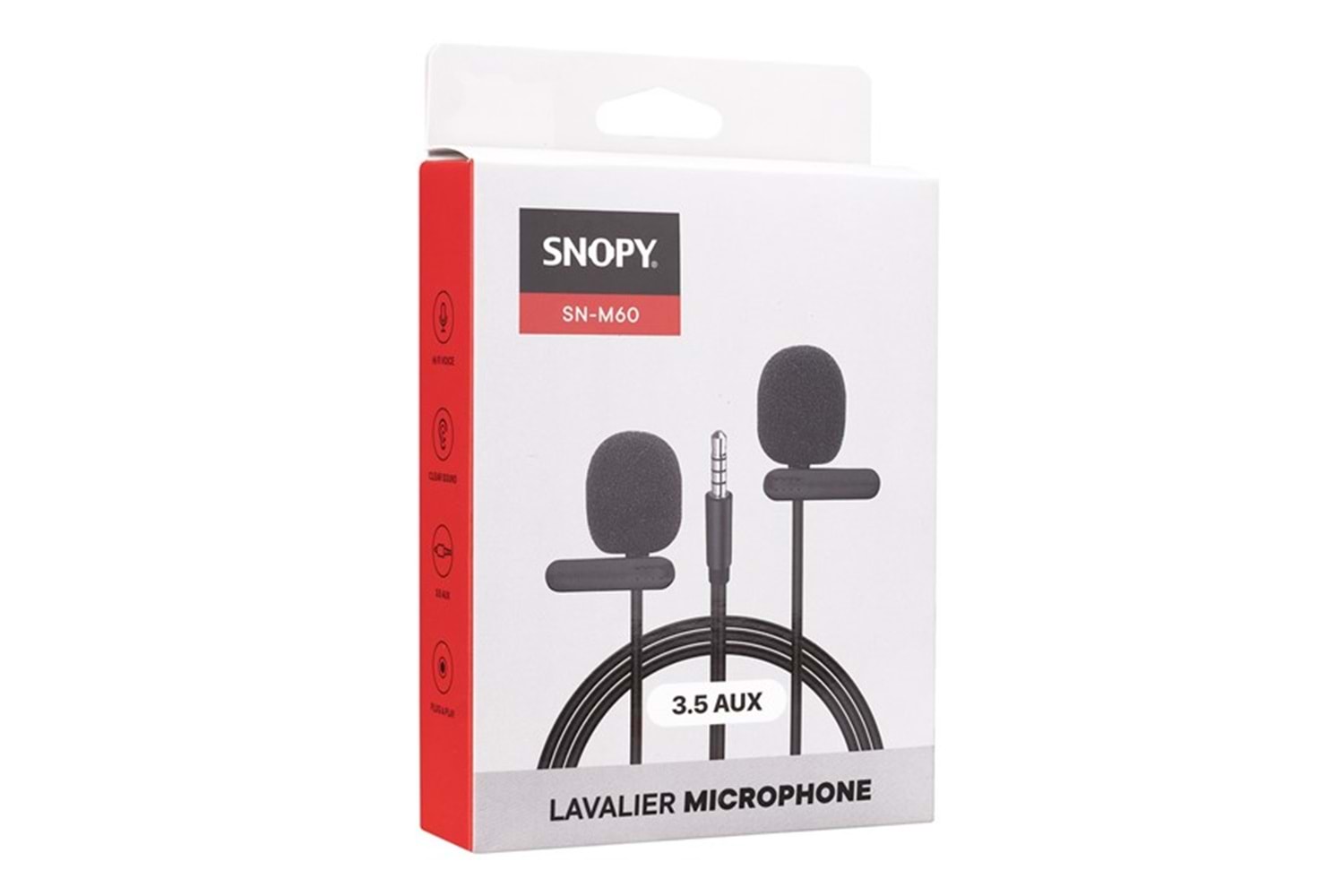 Snopy SN-M60 Siyah 2 Mikrofonlu Akıllı Telefon ve Youtuber Yaka Mikrofonu