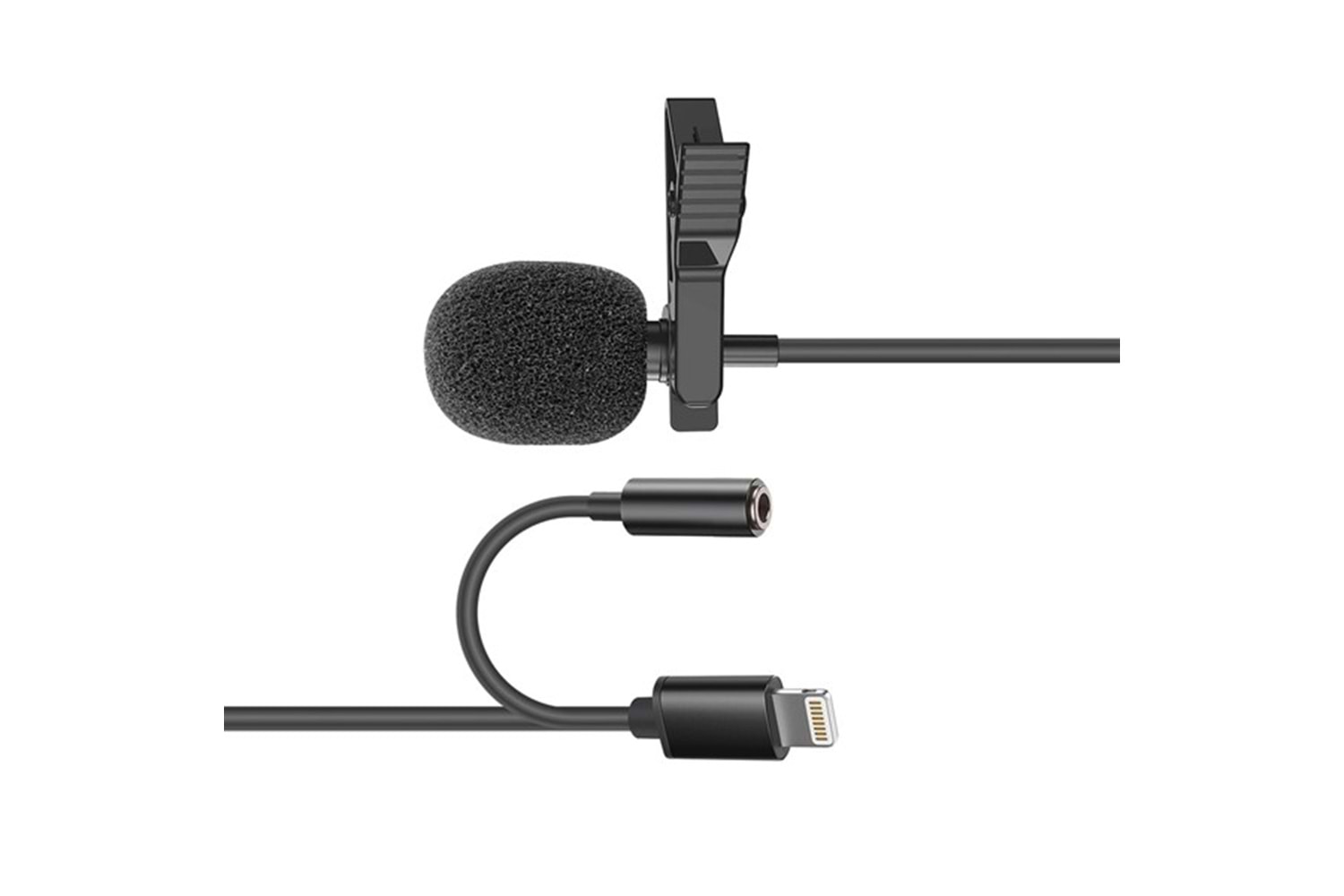 Snopy SN-MTK35 Siyah Lightning Tik-Tok Akıllı Telefon Kulaklık Çıkışlı Yaka Mikrofonu