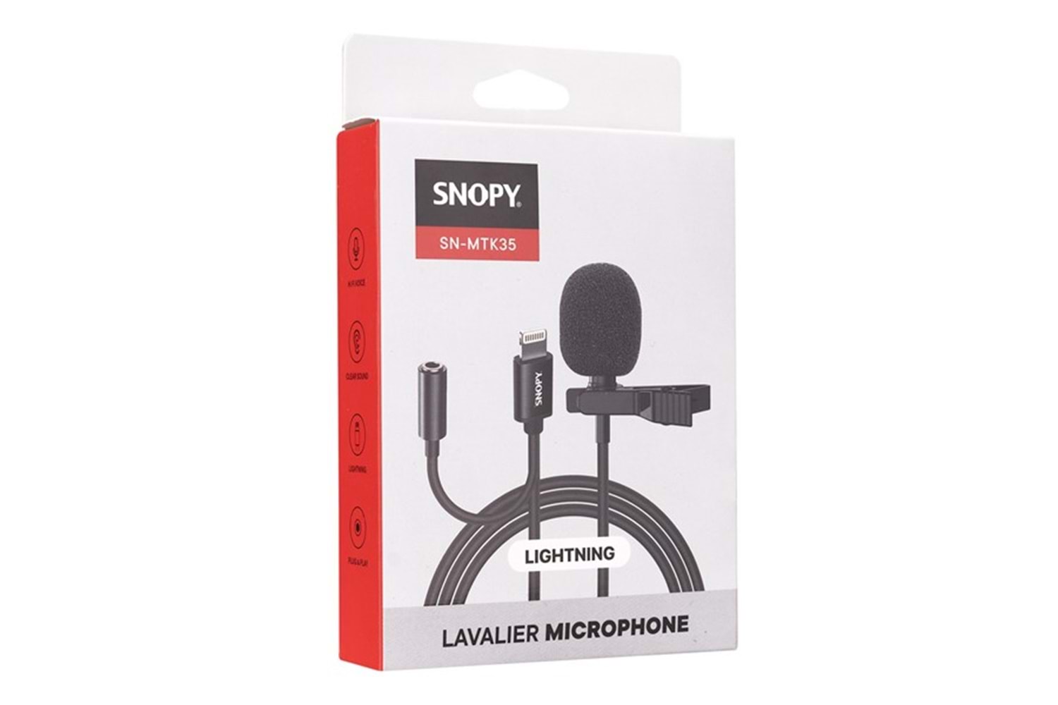 Snopy SN-MTK35 Siyah Lightning Tik-Tok Akıllı Telefon Kulaklık Çıkışlı Yaka Mikrofonu