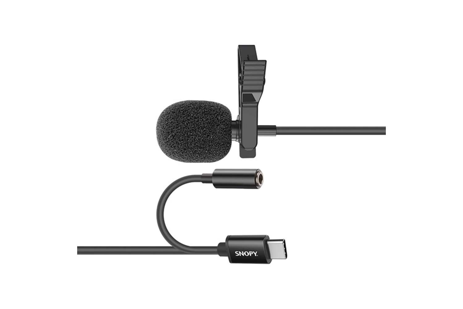 Snopy SN-MTK45 Siyah TypeC Tik-Tok Akıllı Telefon Kulaklık Çıkışlı Yaka Mikrofonu