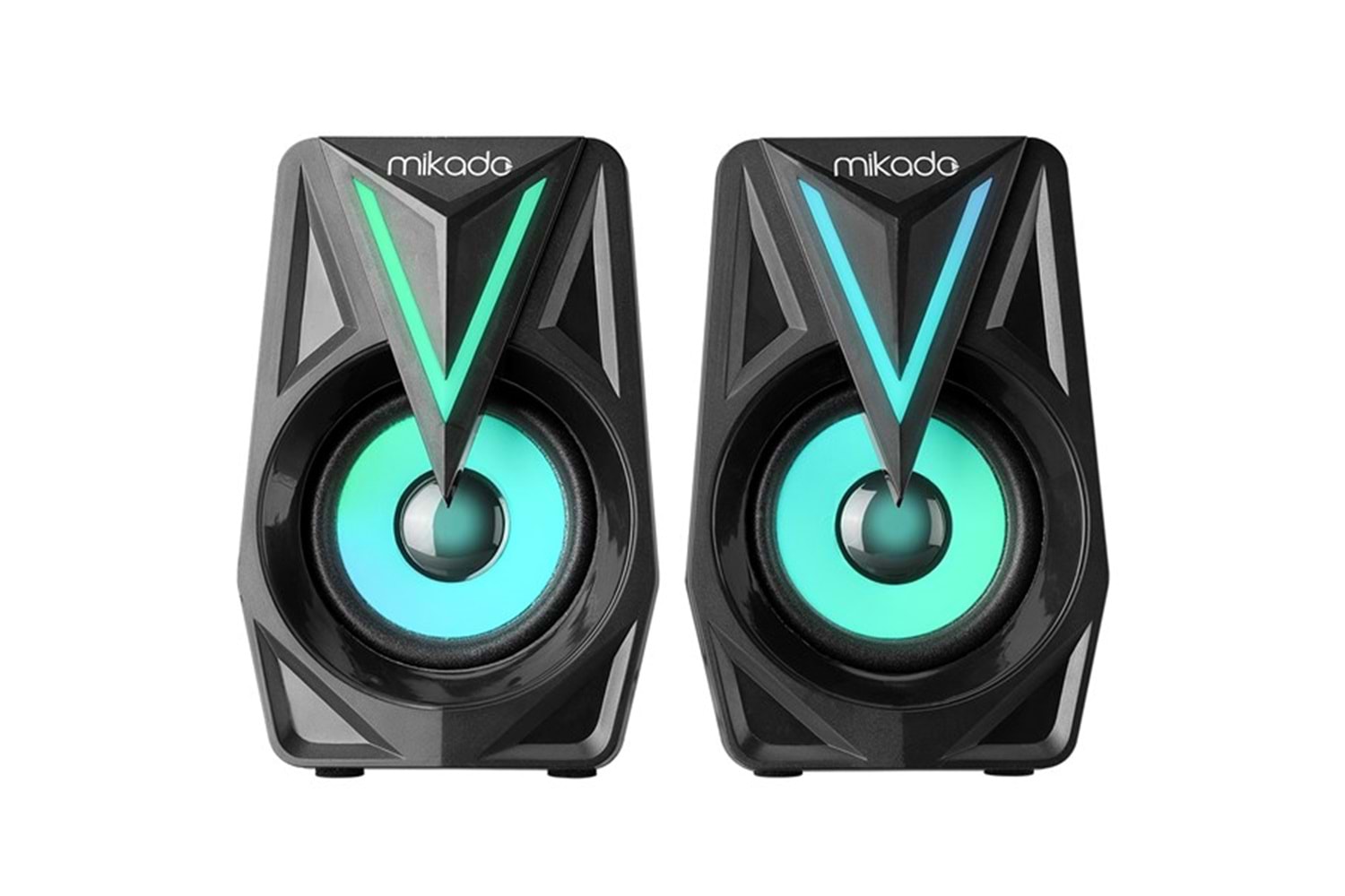Mikado MD-S23 GLARE 2.0 Multimedia 3W*2 Siyah USB RGB Işıklı Gaming Speaker Hoparlör
