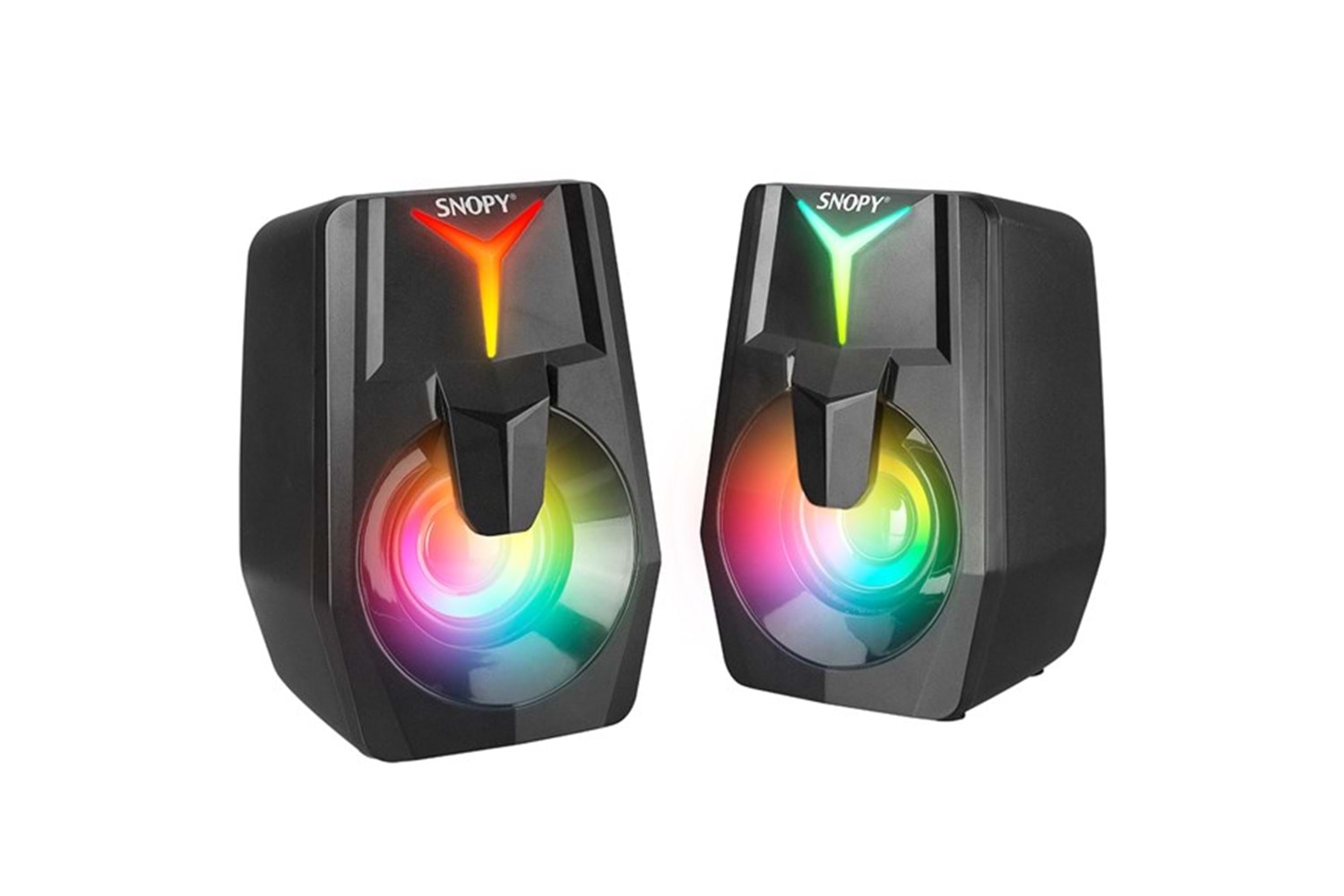 Snopy SN-X22 STYLE 2.0 Multimedia Led Işıklı 3W*2 Siyah USB Gaming Speaker Hoparlör