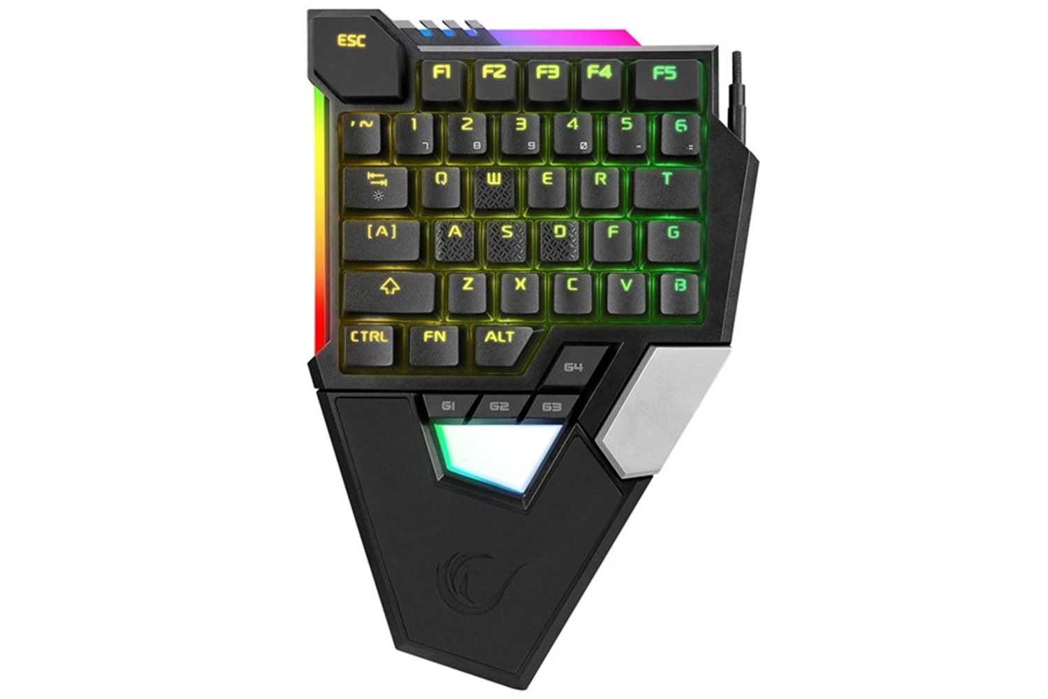 Rampage KB-277 OMNI Siyah Örgülü Type C RGB 6 Farklı Aydınlatma Modu Q Mini Gaming Oyuncu Klavyesi