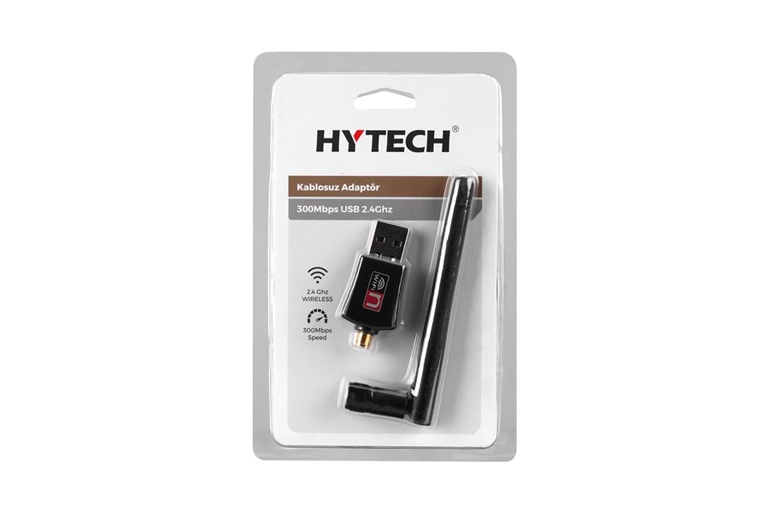 Hytech HY-310N N300 2.4GHz 2dBi Harici Antenli Usb Kablosuz Adaptör