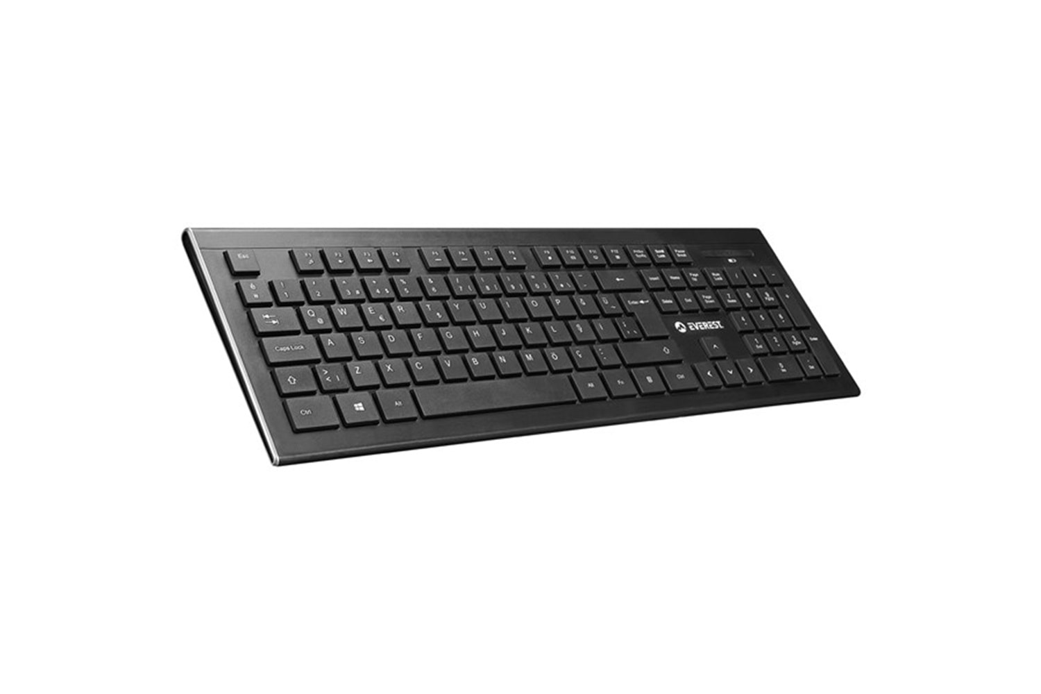 Everest KM-9675 Siyah/Gümüş Kablosuz İnce Tasarım Multimedia Klavye + Mouse Set