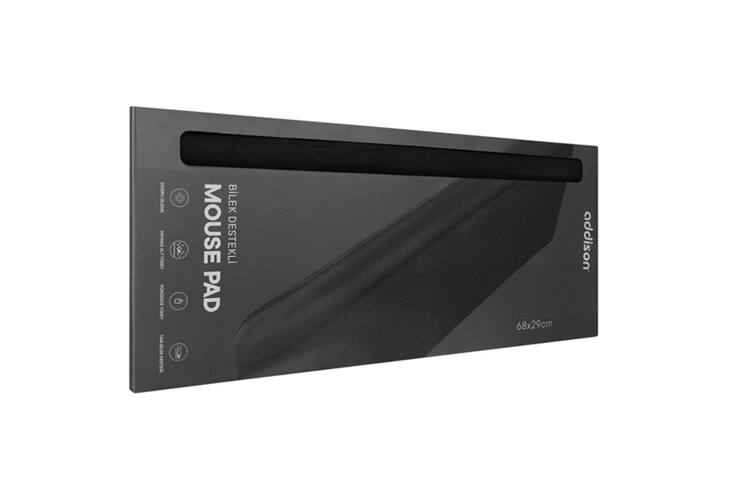 Addison 300523 Bilek Destekli Profesyonel Oyuncu Gaming 68x29x3mm Klavye ve Mouse Pad